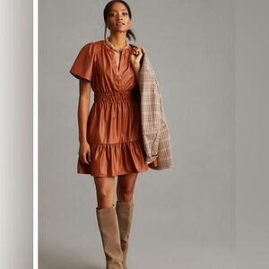 Anthropologie Somerset Mini Dress: Faux Leather Edition